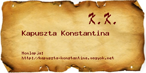 Kapuszta Konstantina névjegykártya